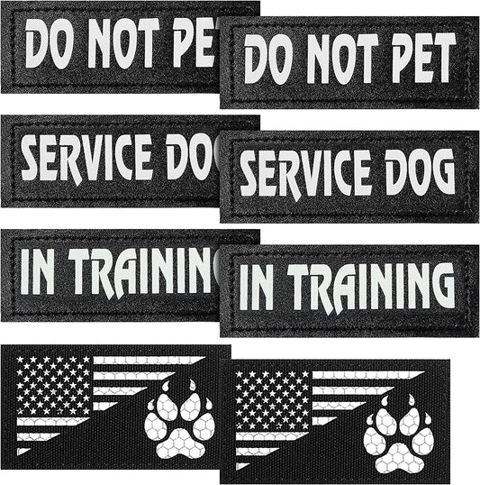 8 Pieces Reflective Removable Tactical Dog Vest Patches